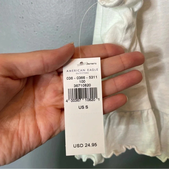 NWT American eagle cropped white peplum tank top size small - Picture 10 of 10